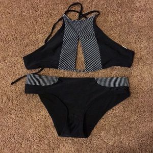 High Neck Cutout Bikini Swimsuit